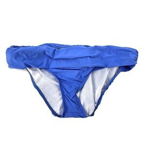 New Athena Blue Cabana Bikini Bottoms Womens 10 Banded Swim